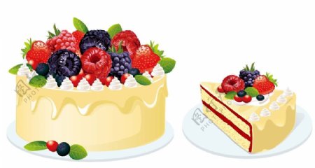 水果蛋糕矢量图