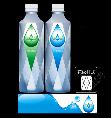矿泉水瓶造型瓶标设计