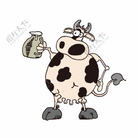 卡通牛奶牛