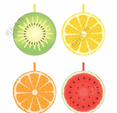 水果切面矢量图