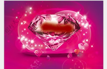 粉红钻石创意背景