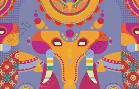 大象抽象图案