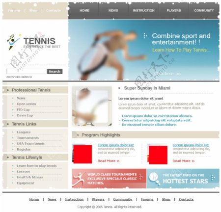 运动健身类型网页网站模板设计