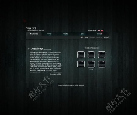 黑色质感企业网站模板PSD分层无网页源码