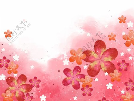 粉色浪漫唯美花朵背景底纹