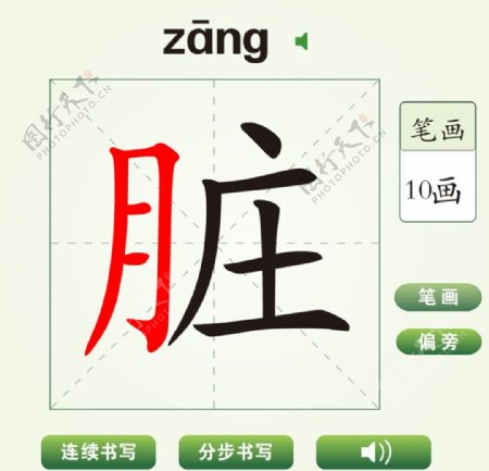 中国汉字脏字笔画教学动画视频