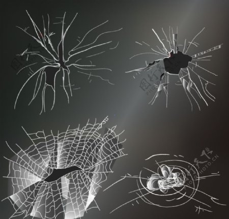 蜘蛛网碎玻璃