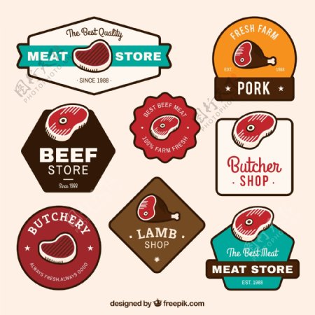 8款彩色肉制品标签