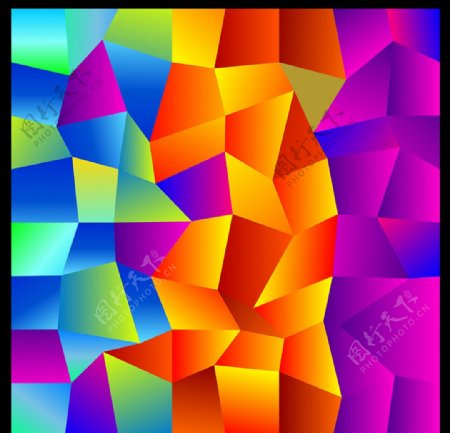 渐变彩色碎片方块三角分割背景