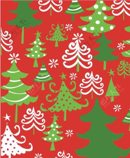 圣诞图案圣诞树圣诞纸袋