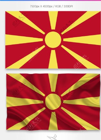 马其顿国旗分层psd