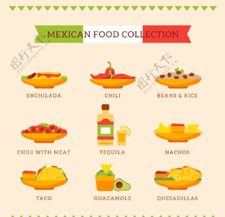 传统的墨西哥食品包装