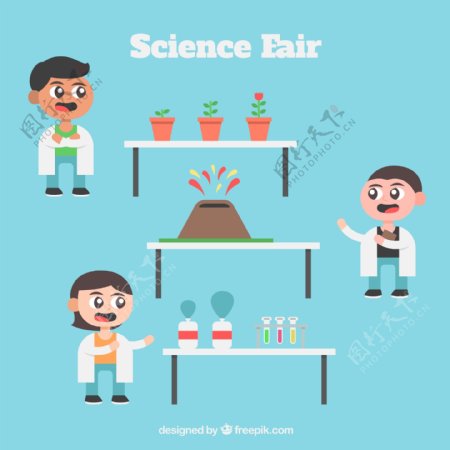 科学展览与科学家的孩子