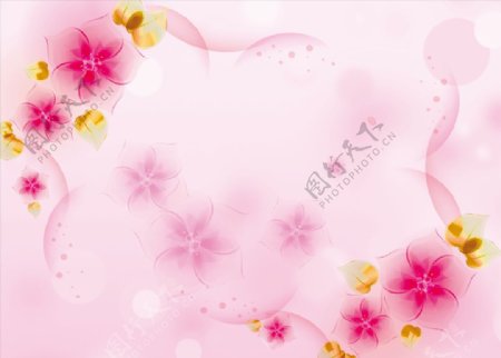 粉色梦幻欧式花朵背景墙