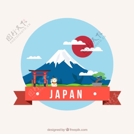 创意日本风景插画