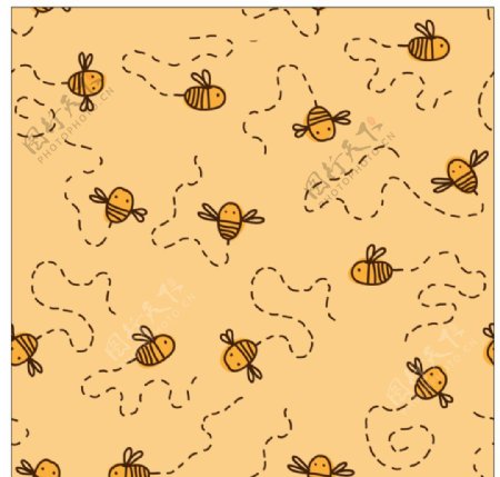 蜜蜂绘图花纹图案