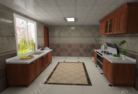 厨房橱柜3D效果图