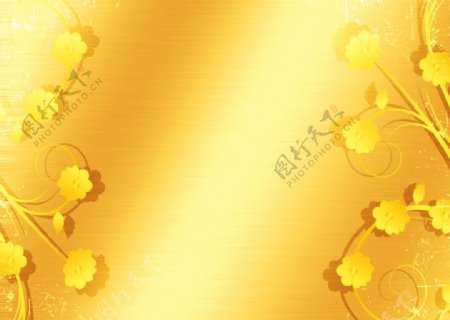 金色欧式花朵背景墙