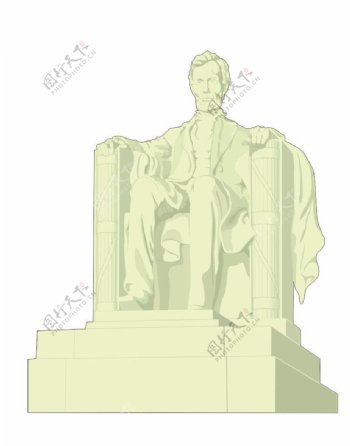 雕像林肯矢量图