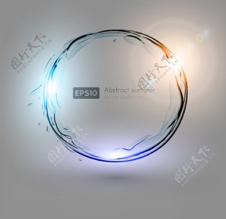 矢量荧光圆环背景素材