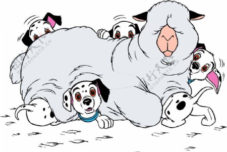 斑点狗爱宠之家温馨卡通