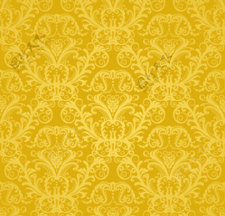 欧式金色花纹背景矢量素材