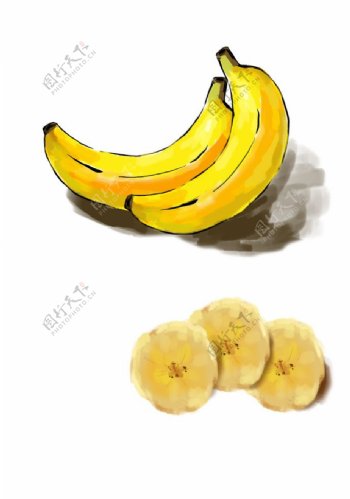 原创手绘香蕉香蕉干