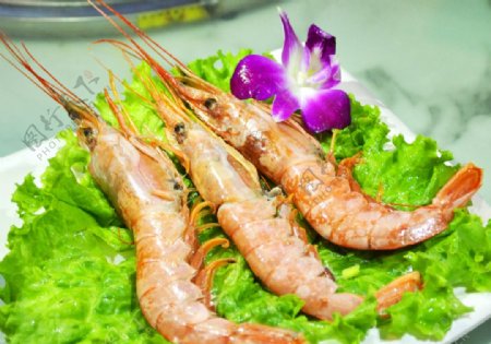 海鲜大红虾