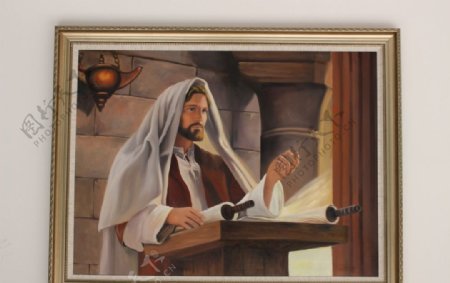 耶稣传教油画