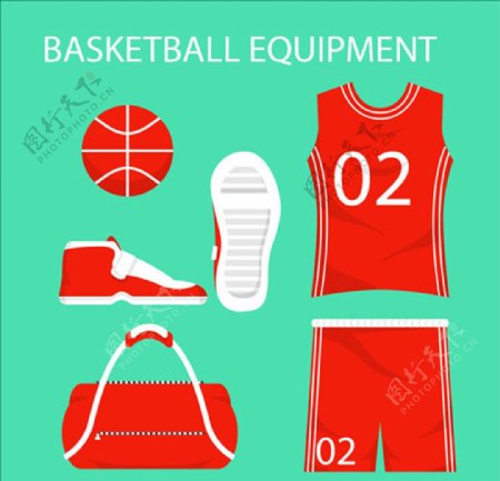 篮球运动员配件元素