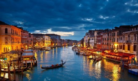 意大利水城威尼斯夜景