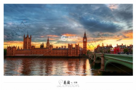 海诺旅游明信片之英国伦敦大本钟
