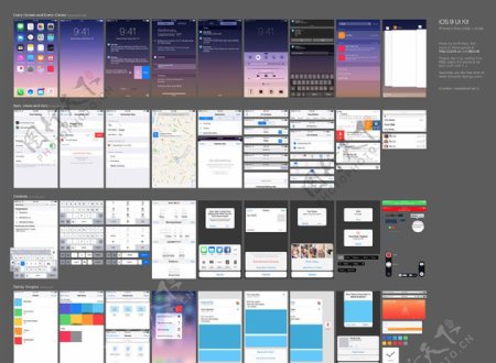 IOS9全套UI设计模素材