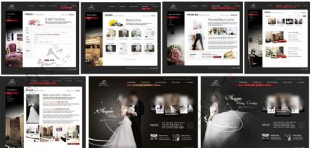 经典黑色婚礼专用网站建设模板