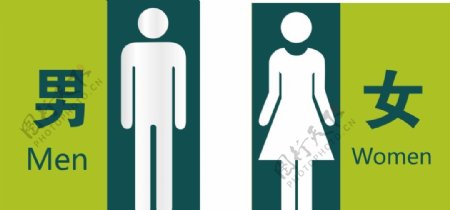 厕所门口标语指示牌男女
