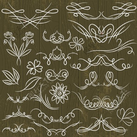 欧式蕾丝花纹分割线与复古装饰元素