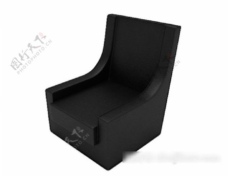 简约单人黑色沙发3d模型下载