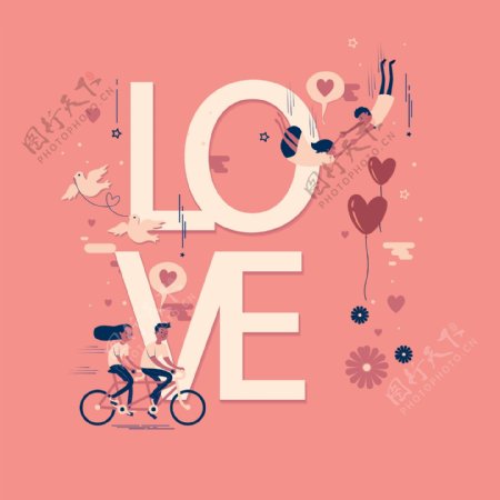 LOVE骑自行车女人