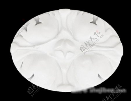 白色石膏灯盘结构3d模型下载