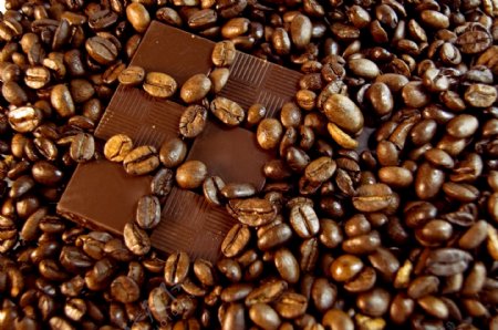 咖啡豆和巧克力图片