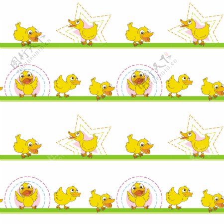 各种黄色小鸭子插图图案
