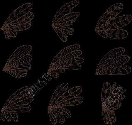 手绘翅膀羽毛免抠png透明图层素材