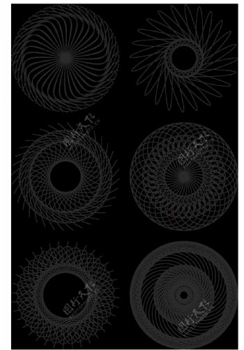 对称抽象圆形花纹图案免抠png透明素材