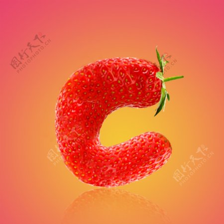 草莓水果文字英文