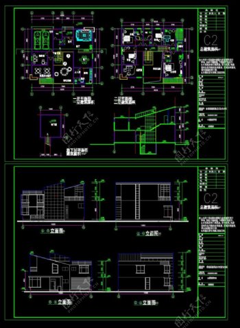 别墅工程设计CAD图纸