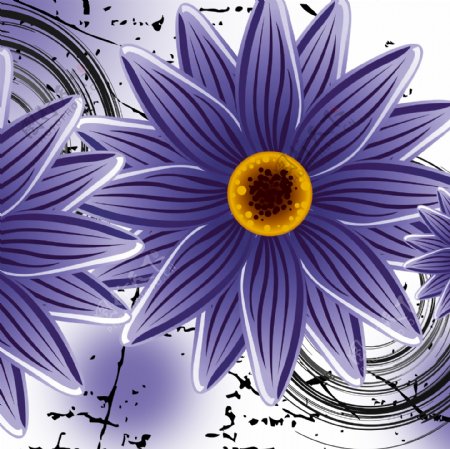 浪漫紫色花朵三联画