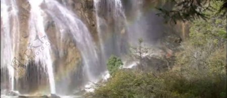 高山瀑布水雾水流流水高清实拍视频素材