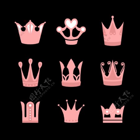 粉红色皇冠图标免抠png透明图层素材
