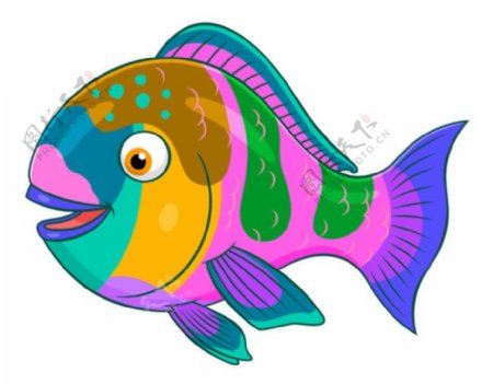 彩色卡通鱼图片
