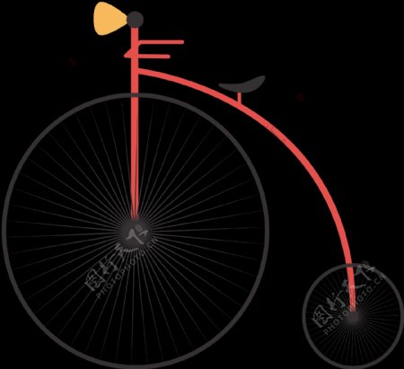 创意风格自行车插画免抠png透明图层素材